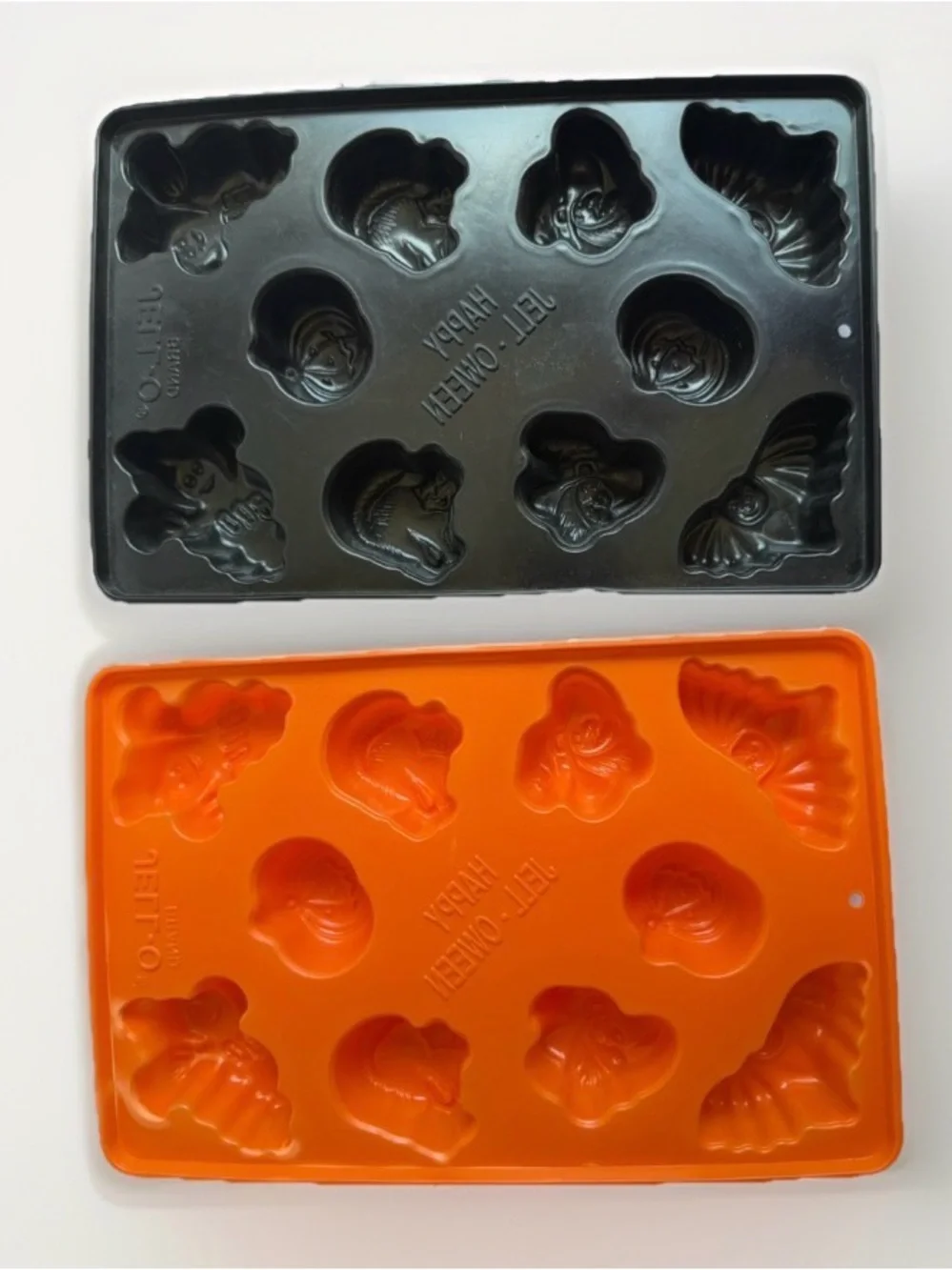 Vintage Jell-O Halloween Jigglers Molds Set Orange Black Bat Cat Ghost Pumpkin